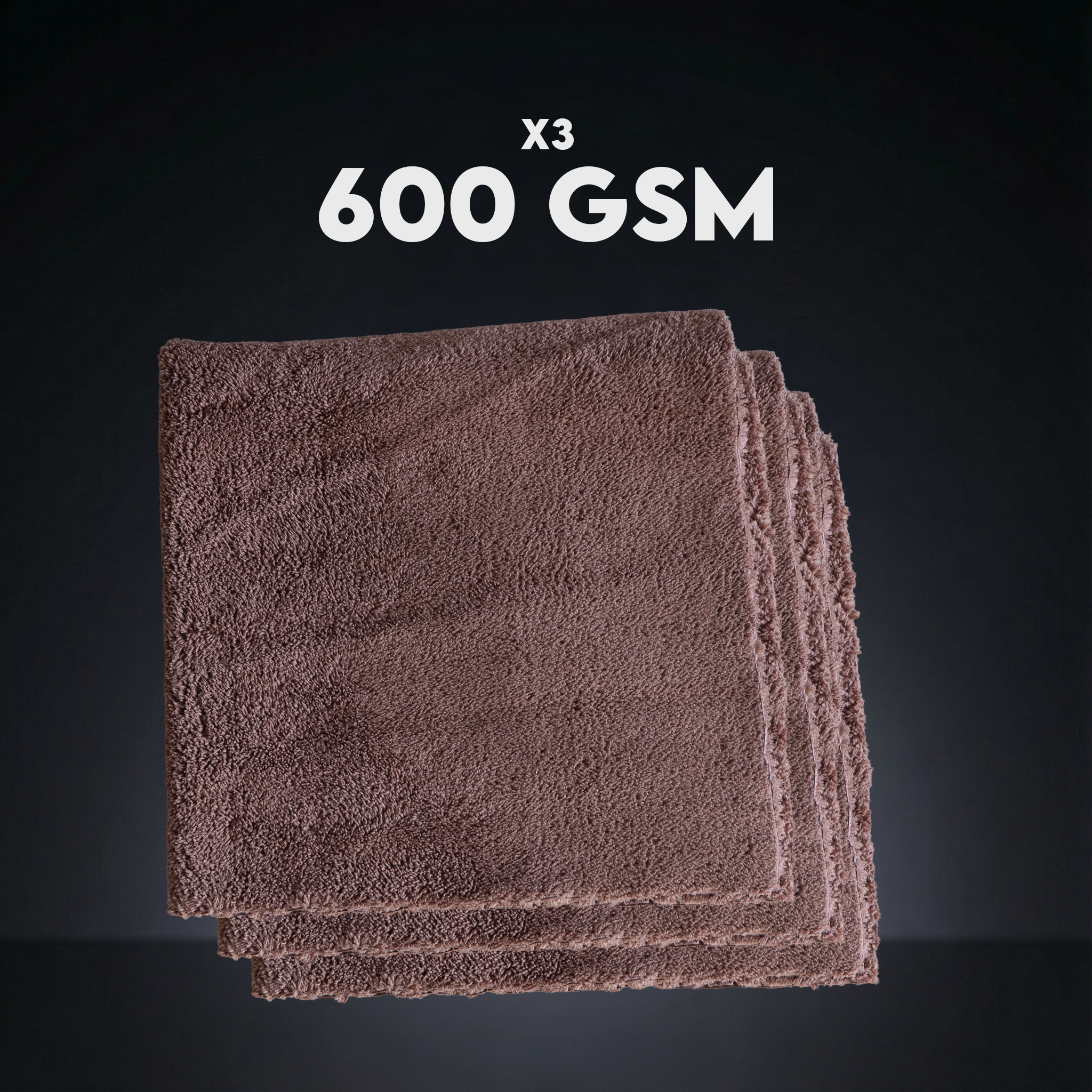 Pack 3x Microfibres Marron - 600GM